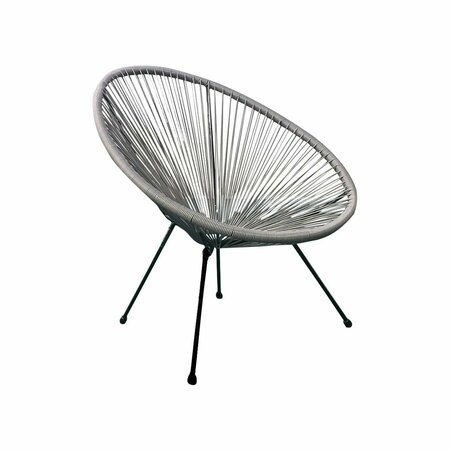 EJOY Acapulco Grey Woven Patio Chair for Indoor and Outdoor Use Set of 1 Piece AcapulcoChair_Grey_1pc